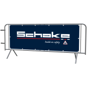 Crowd barrier with individual banner ad